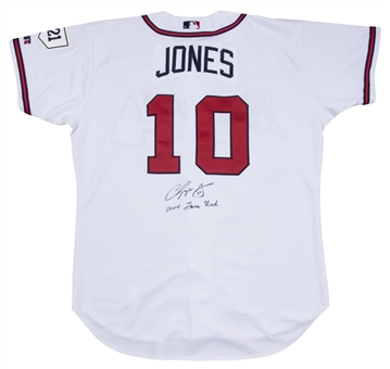 2004 Chipper Jones Game Used, Signed & Inscribed Atlanta Braves Jersey (Sports Investors & PSA/DNA)